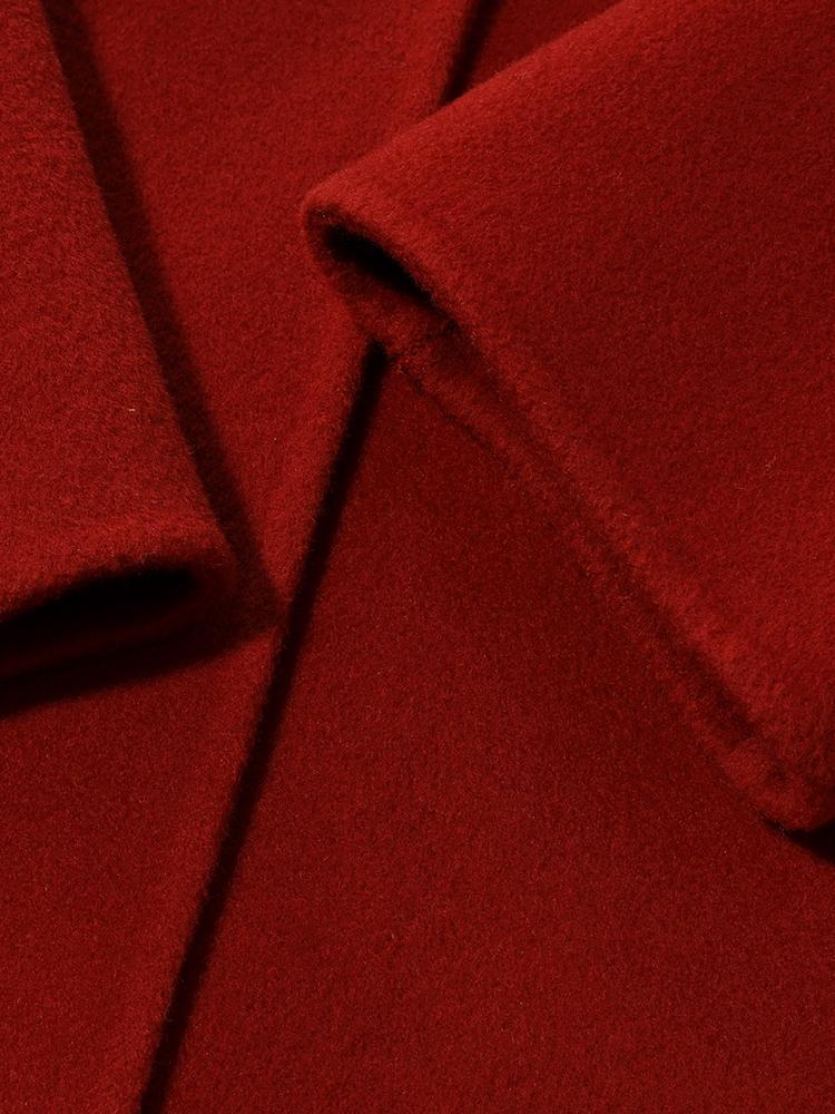 Tencel Yün Çift Yüzlü Yaka Kadın Kaban