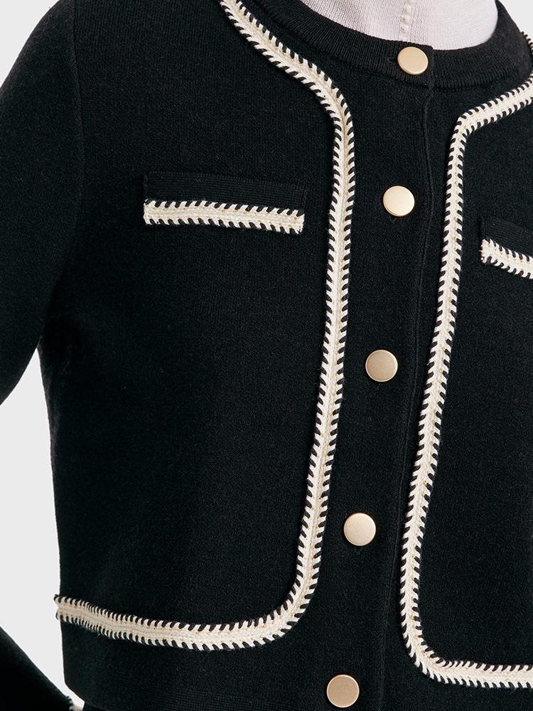 Örme Crop Ceket Ve Etek İkili Takım