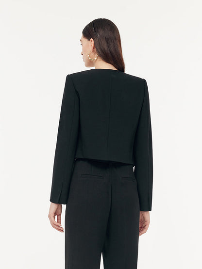 Yün Çift Kat Kadın Blazer