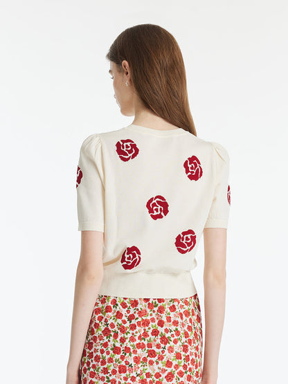 Tencel Rose Jakarlı Kadın Triko Üst