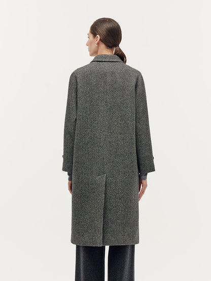 Yıkanabilir Yün Karışımlı Sırt Yırtmaçlı Unisex Palto