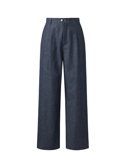 Denim Ayarlanabilir Bel Kadın Düz Paça Kot