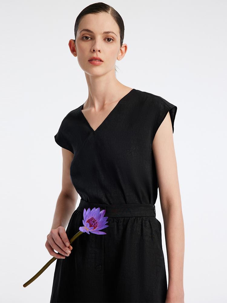 Xiang Yun İpek V Yaka Kadın Tank Top