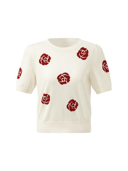 Tencel Rose Jakarlı Kadın Triko Üst
