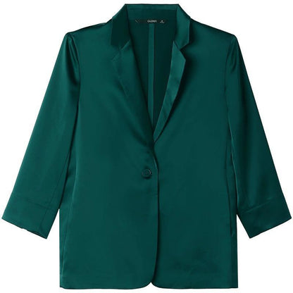 Tek Düğme Triasetat Kadın Blazer