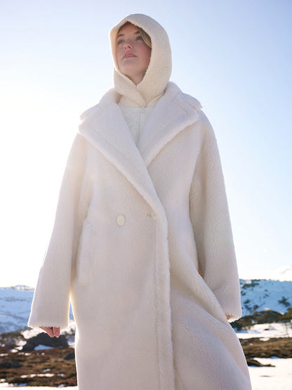 Teddy Kuzu Yün Yaka Oversize Kaban