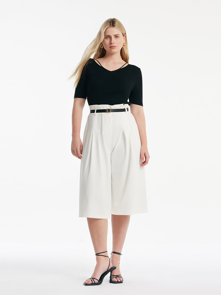 Tencel-İpek Karışımlı Dekolteli Kadın Örme Üst