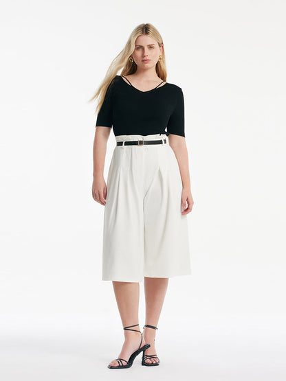 Tencel-İpek Karışımlı Dekolteli Kadın Örme Üst
