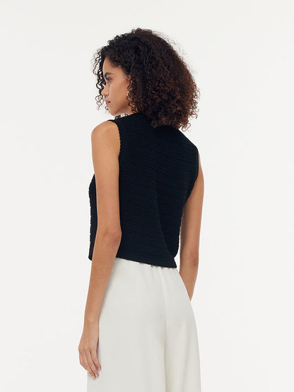 V Yaka Slim Fit Kadın Triko Yelek