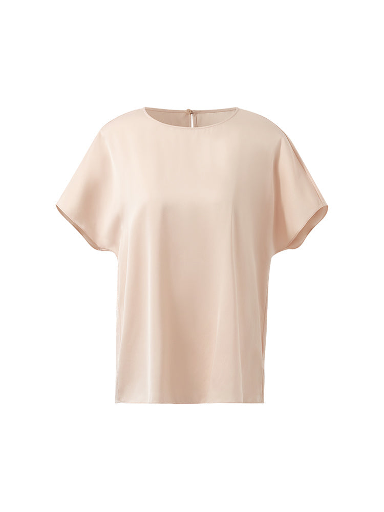 Dut İpek Yuvarlak Yaka Kadın T-Shirt