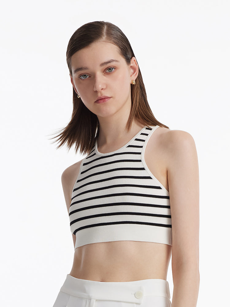 Çizgili Kadın Crop Top