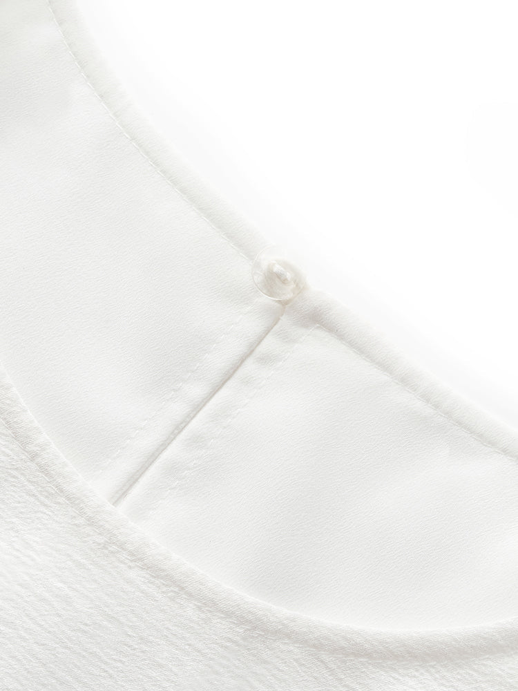 Asetat Dantelli Puf Kollu Kadın T-Shirt