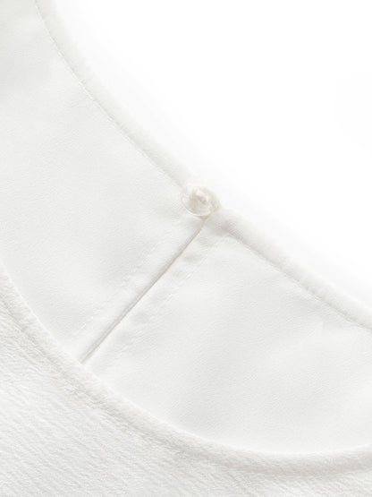 Asetat Dantelli Puf Kollu Kadın T-Shirt