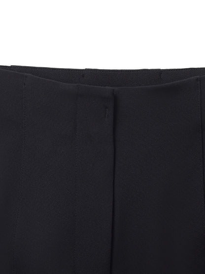 Asetat Esnek Yırtmaçlı Mikro Flared Kadın Pantolon