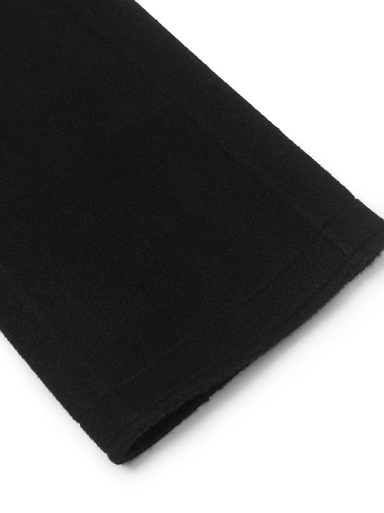 Tencel Yün Yaka Çift Yüzlü Kemerli Kadın Kaban