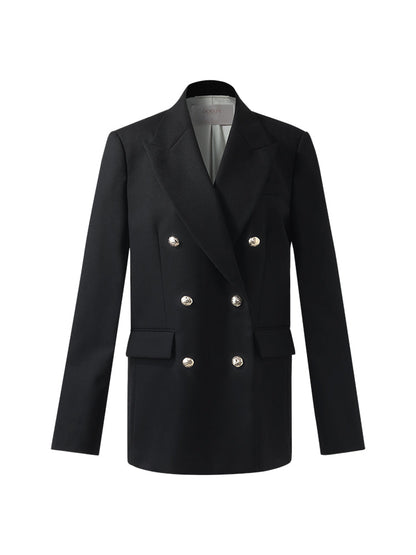 Kamgarn Yün Kruvaze Kadın Blazer