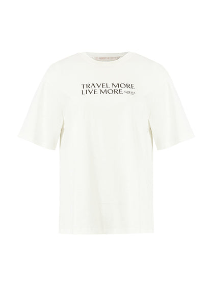 Saf Pamuklu Şık Harf Baskı Kadın T-Shirt