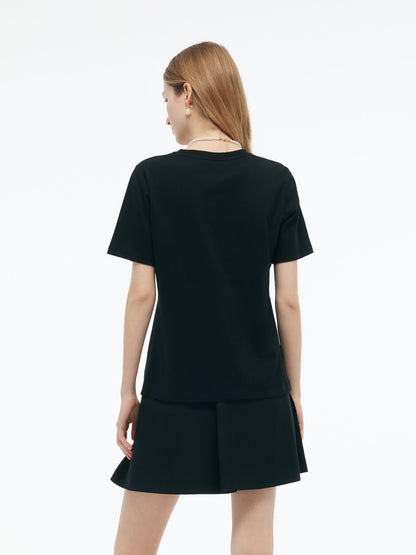 Çiçek Desenli Kadın Örgü T-Shirt