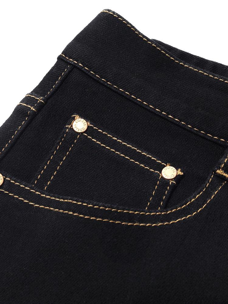 Siyah Denim A-Line Kadın Etek