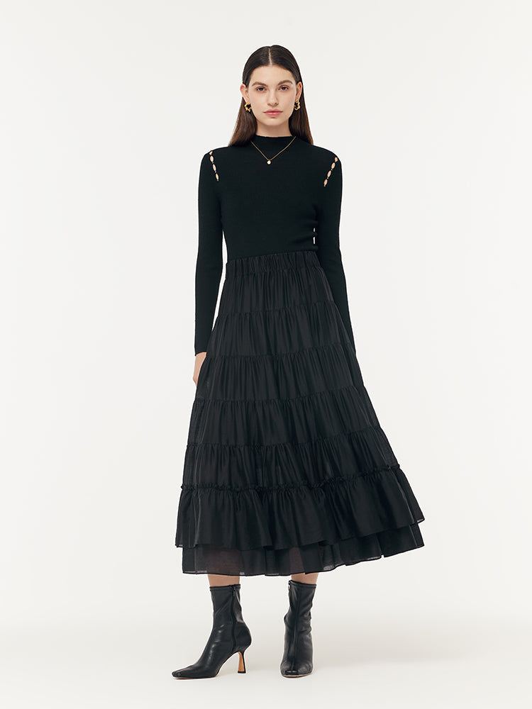 Tencel Kadın Katlı Maxi Etek