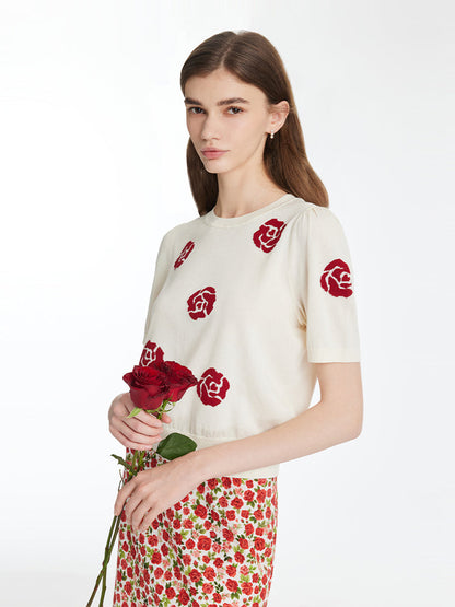 Tencel Rose Jakarlı Kadın Triko Üst