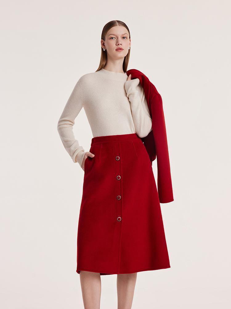 Tencel Yün Crop Ceket Ve Yarım Kadın Etek Takım