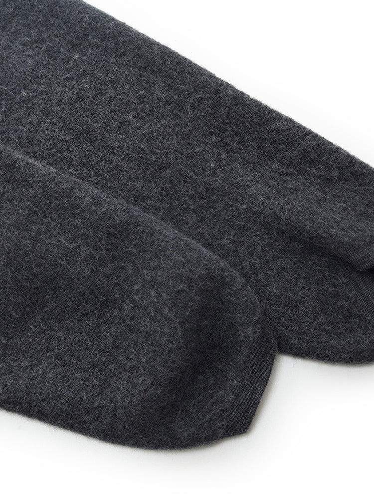%100 Fırçalanmış Yün Fermuarlı Unisex Kapüşonlu Üst