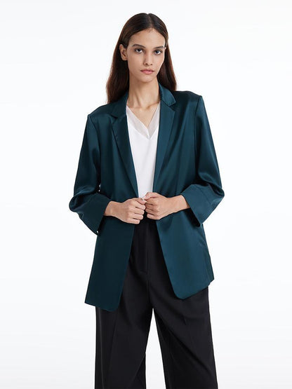 Tek Düğme Triasetat Kadın Blazer