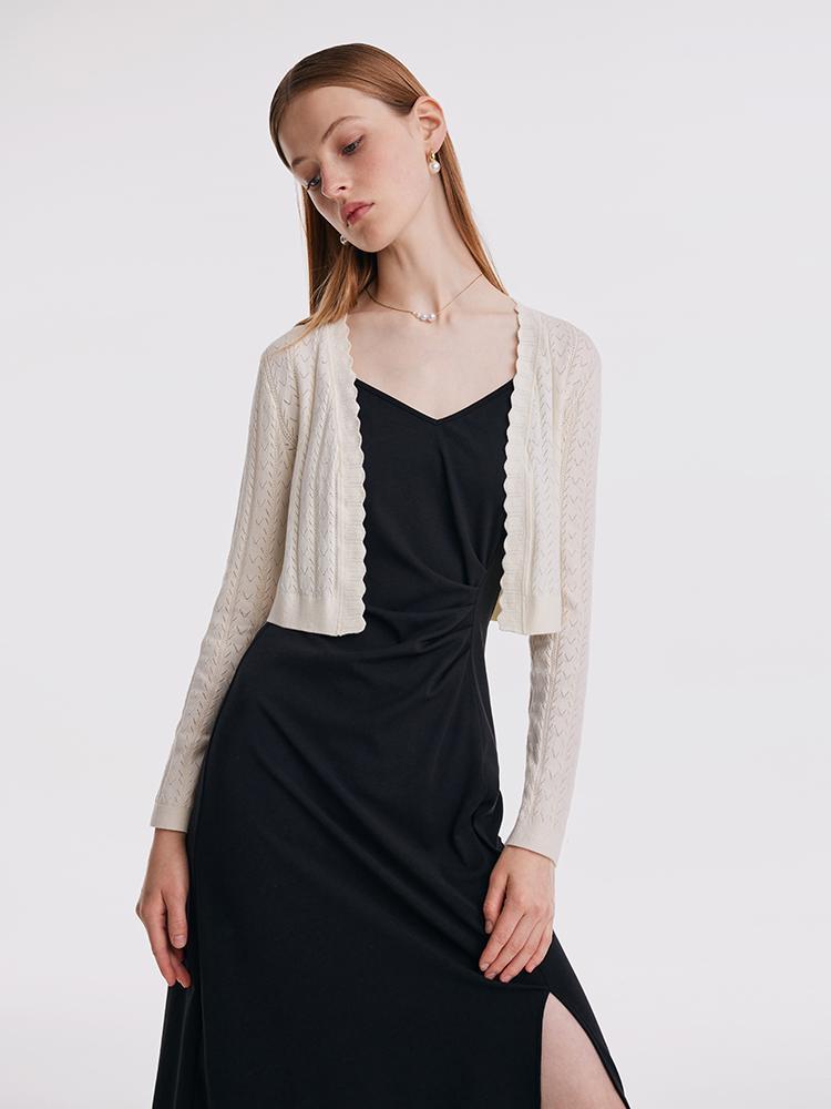 Hırka Ve Slip Midi İş Elbisesi İkili Takım