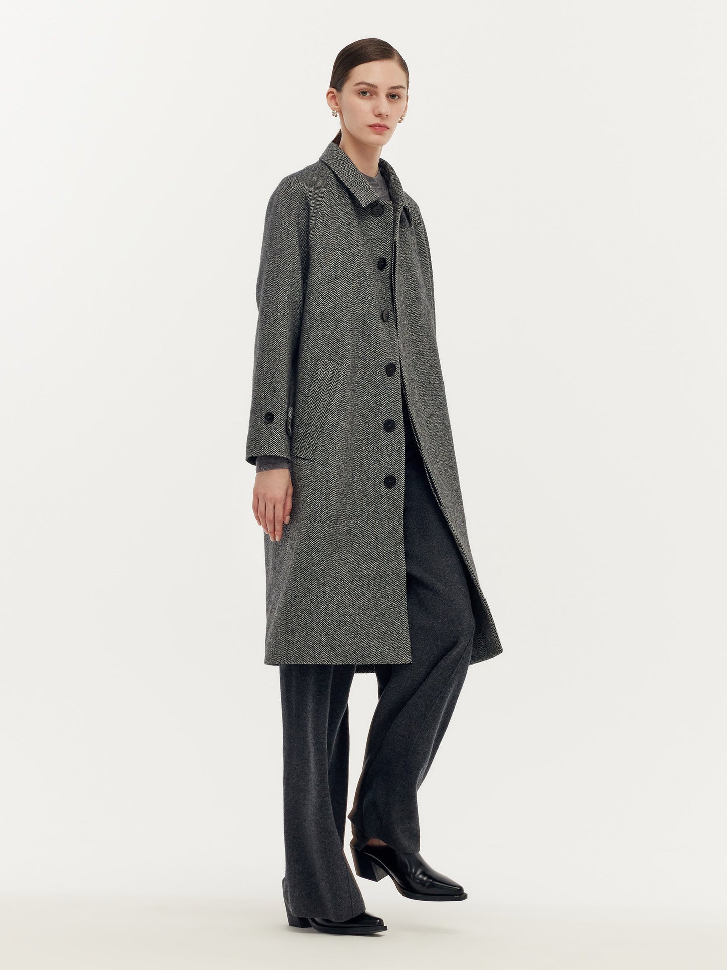 Yıkanabilir Yün Karışımlı Sırt Yırtmaçlı Unisex Palto