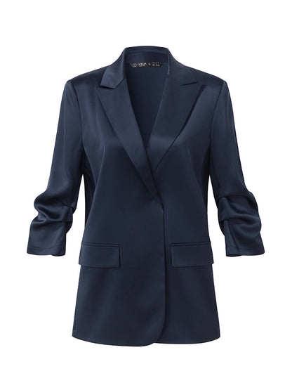 Triasetat 3/4 Dantelli Kollu Kadın Blazer