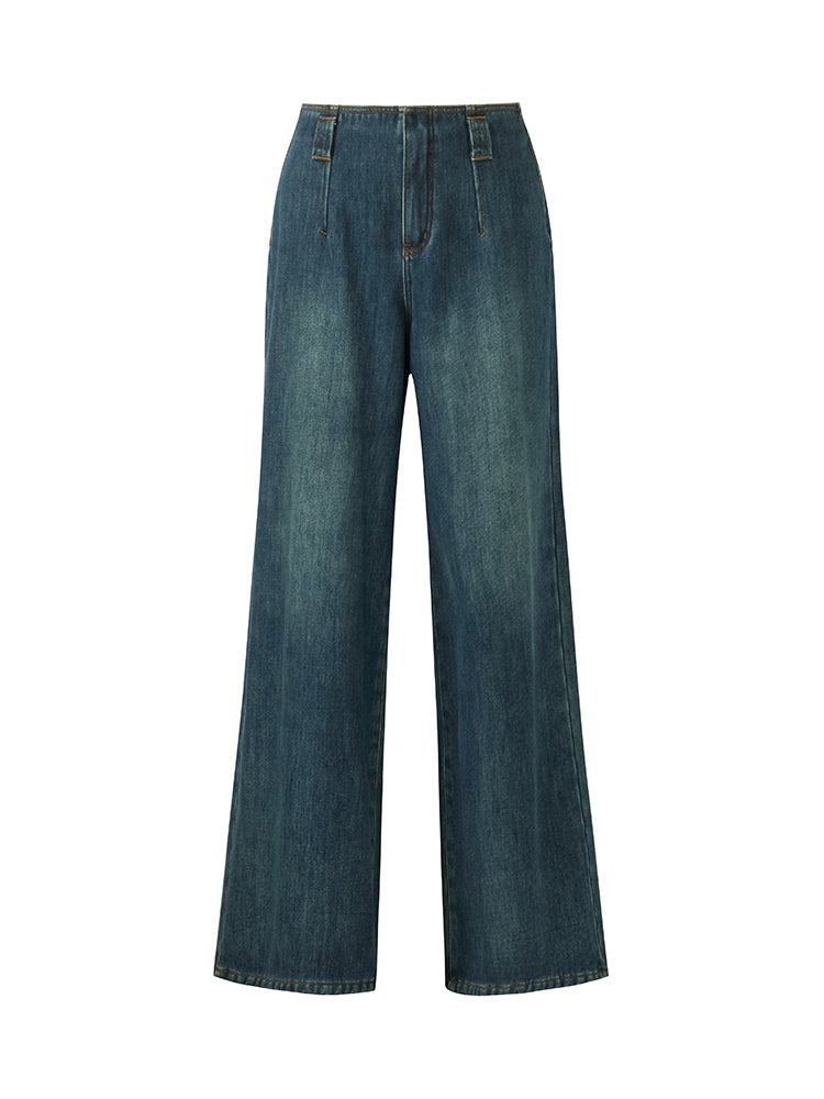 Geniş Paça Kadın Polar Astarlı Jean