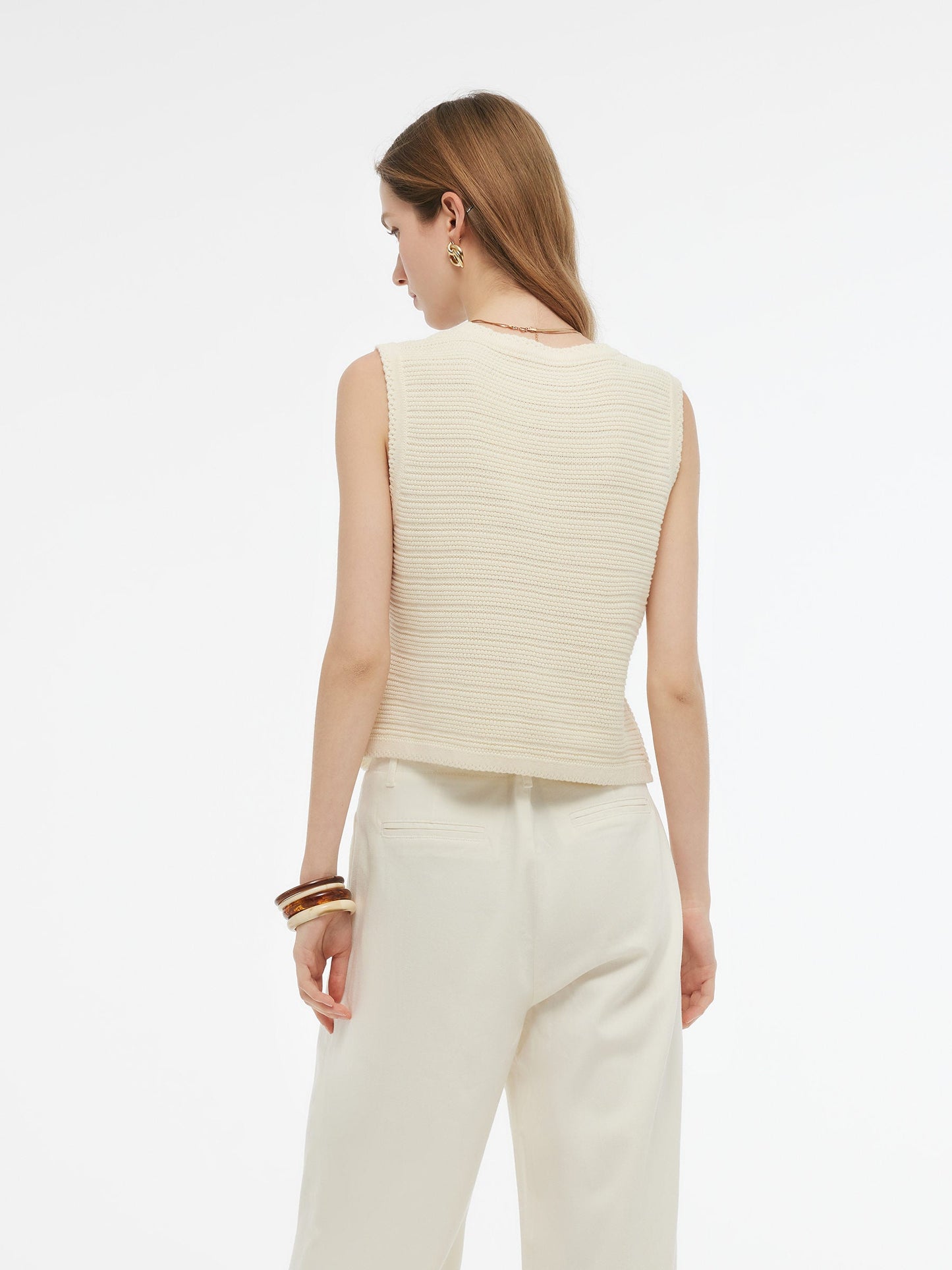 V Yaka Slim Fit Kadın Triko Yelek