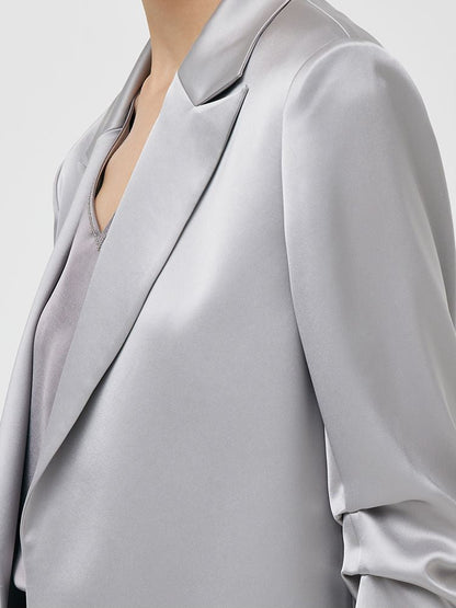 Asetat 3/4 Dantelli Kollu Kadın Blazer