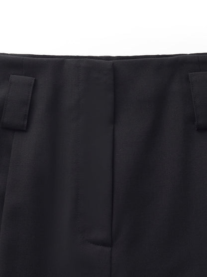 Makinede Yıkanabilir Yün Karışımı Kadın Düz Ayak Bileği Uzunluğu Pantolon