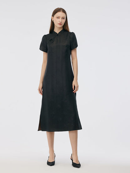 Xiang Yun İpek Kadın Qipao Midi Elbise