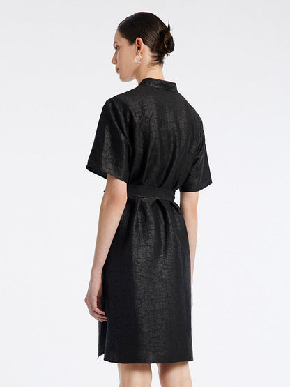 Xiang Yun İpek Mandarin Yaka Cheongsam Qipao Mini Elbise