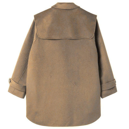 Tencel Yünlü Çift Taraflı Çıkarılabilir Şallı Ve Broşlu Kaban