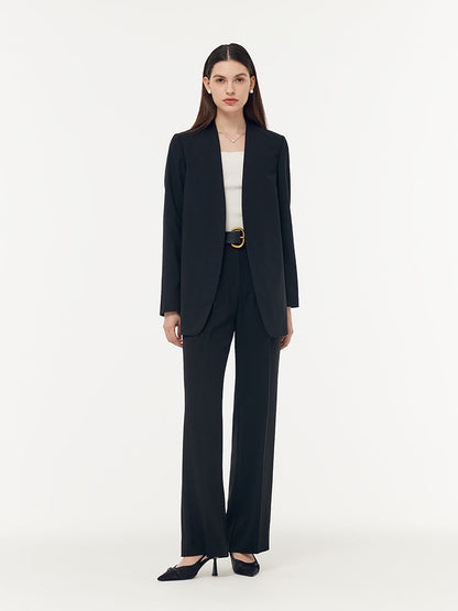 Makinede Yıkanabilir Yün Yakasız Unisex Blazer