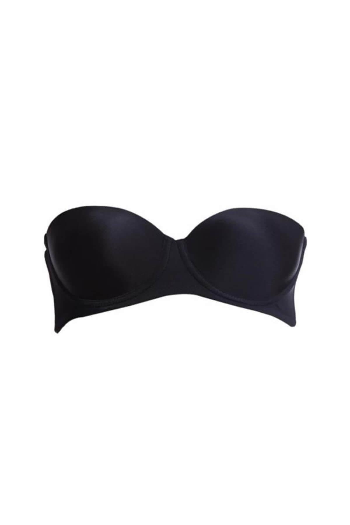 SİYAH DesBerries 702 Şeffaf Askılı Push-Up Sütyen
