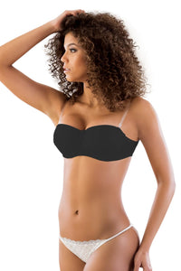 SİYAH DesBerries 702 Şeffaf Askılı Push-Up Sütyen