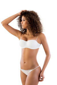 BEYAZ DesBerries 702 Şeffaf Askılı Push-Up Sütyen