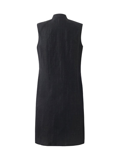 Xiang Yun İpek Asimetrik Etek Kadın Qipao Mini Elbise