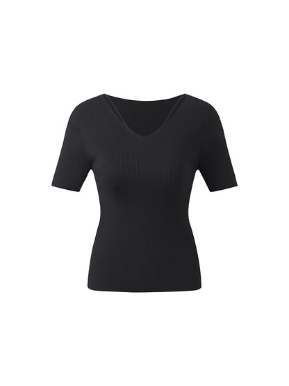 Tencel-İpek Karışımlı Dekolteli Kadın Örme Üst