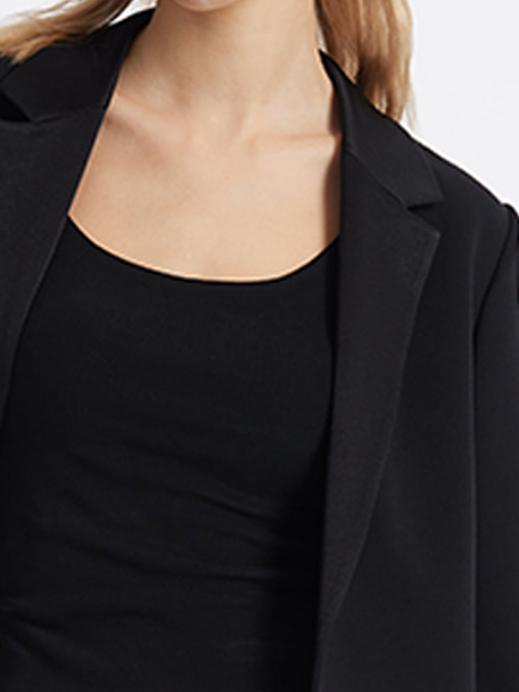 Triasetat 3/4 Kollu İpli Kemerli Kadın Blazer