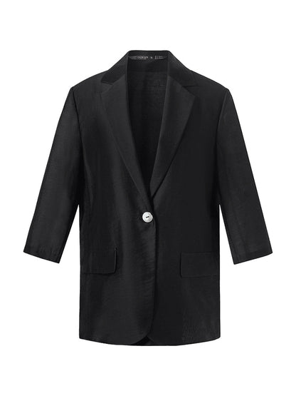 Tencel Tek Düğme Kadın Blazer