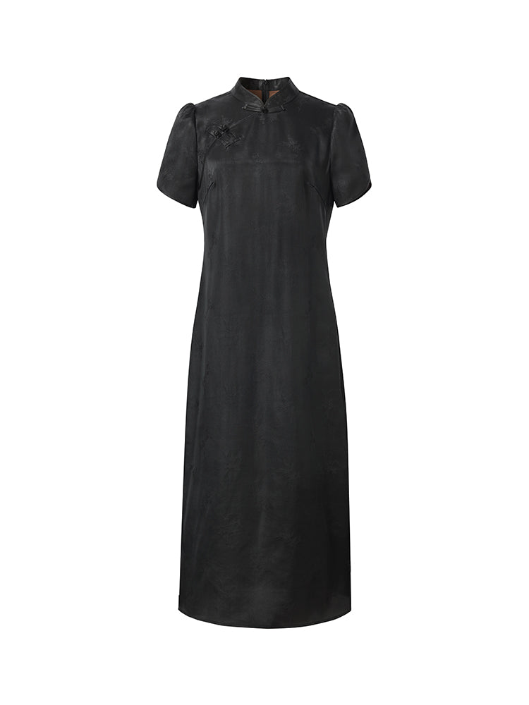 Xiang Yun İpek Kadın Qipao Midi Elbise