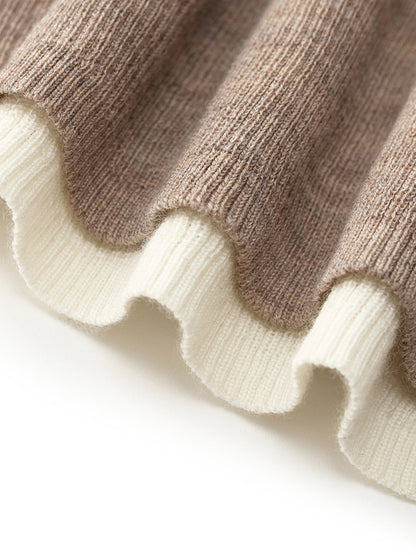 %100 Yün Patchwork Kadın Örgü Üst
