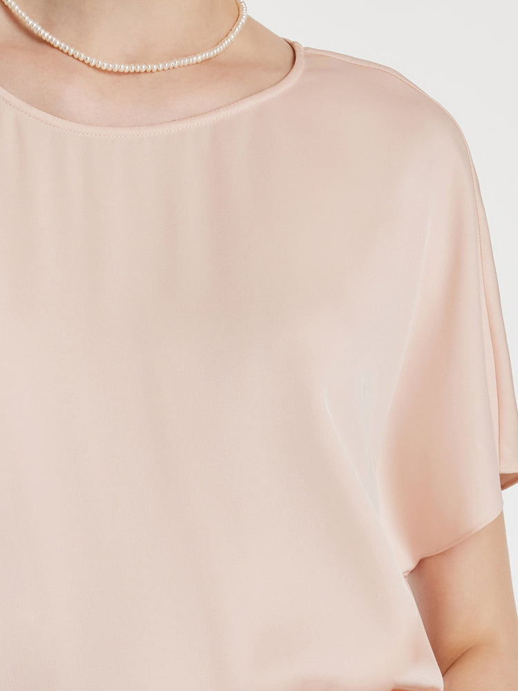 Dut İpek Yuvarlak Yaka Kadın T-Shirt