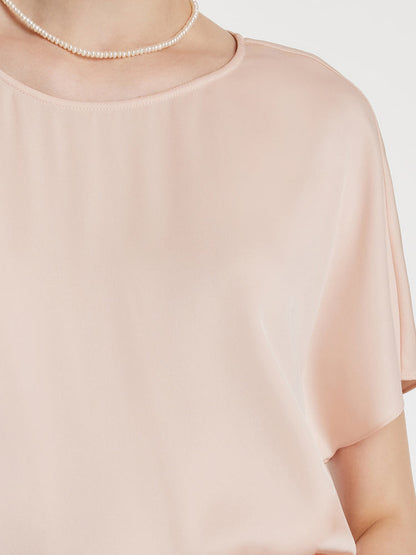 Dut İpek Yuvarlak Yaka Kadın T-Shirt